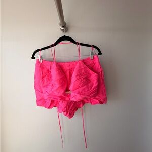 Astr Pink Strappy Crop Top and Shorts